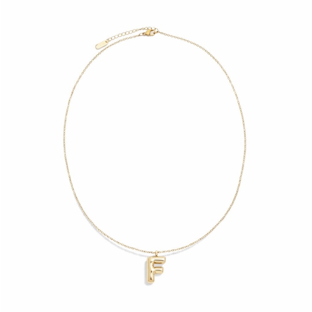 New! Gold Bubble Initial Necklace NWOT
